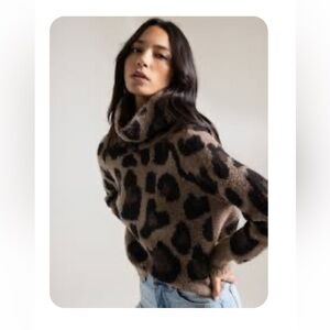 RD Style Brown and Black Cowl Neck Sweater